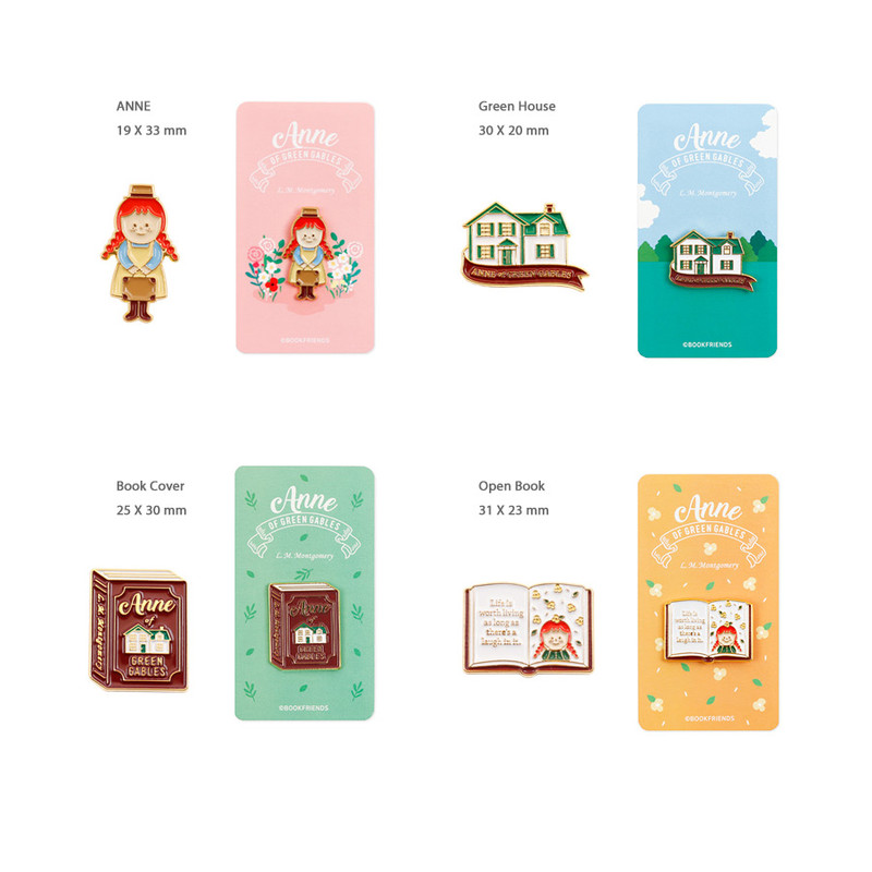 Option - Bookfriends Anne of Green Gables metal pin badges Option - Bookfriends Anne of Green Gables metal pin badges