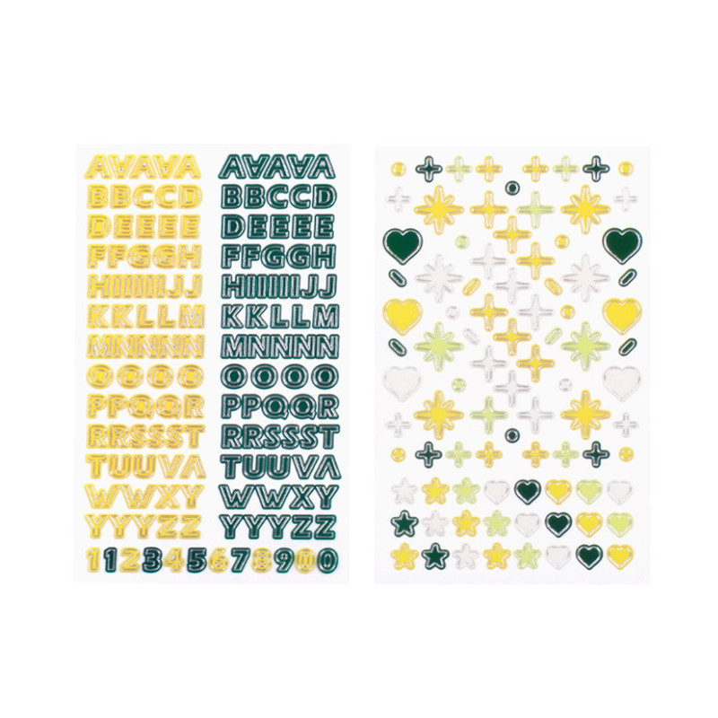 Detail of After The Rain Silver line deco sticker set with pouch