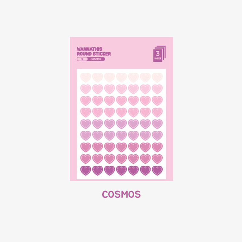 Cosmos - Wanna This Heart small deco sticker set of 3 sheets Cosmos - Wanna This Heart small deco sticker set of 3 sheets