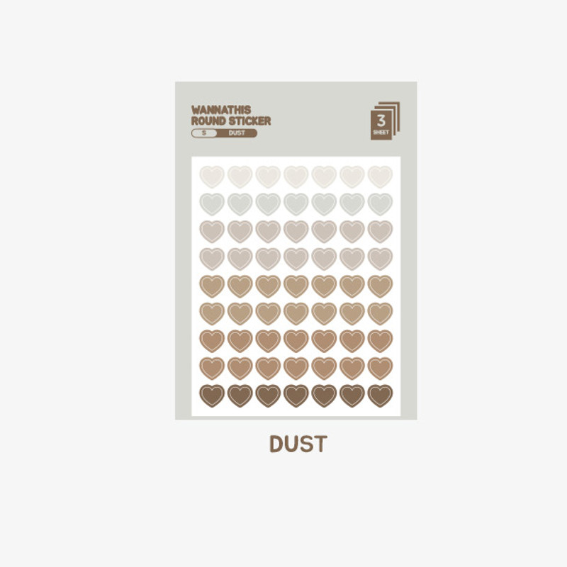 Dust - Wanna This Heart small deco sticker set of 3 sheets Dust - Wanna This Heart small deco sticker set of 3 sheets