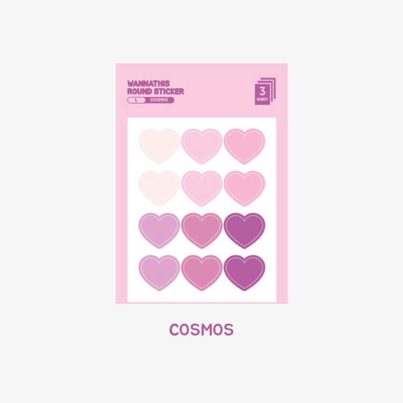 Cosmos - Wanna This Heart large deco sticker set of 3 sheets Cosmos - Wanna This Heart large deco sticker set of 3 sheets
