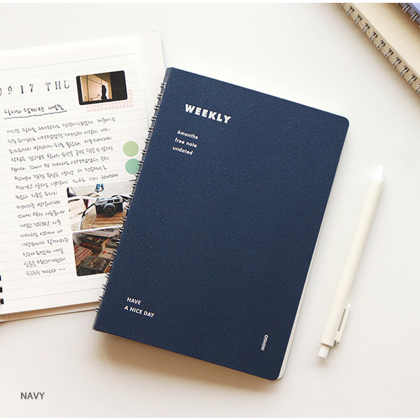 Navy - Indigo Have a nice day 6 months dateless weekly planner