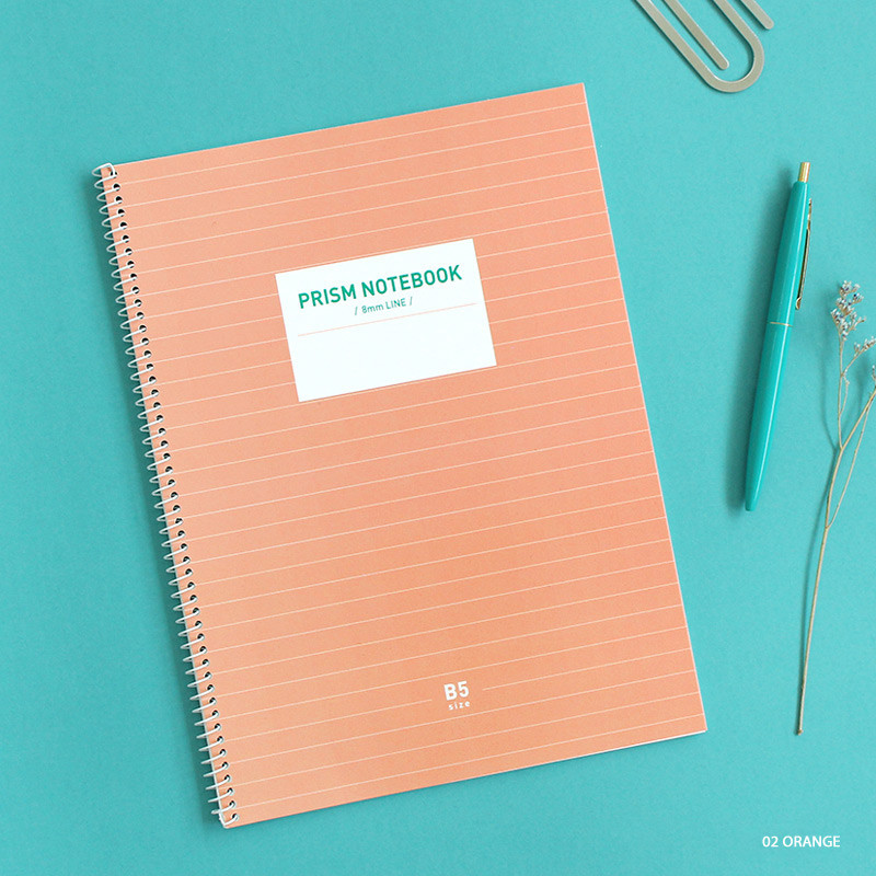 Orange - Indigo Prism 56 spiral bound B5 lined notebook