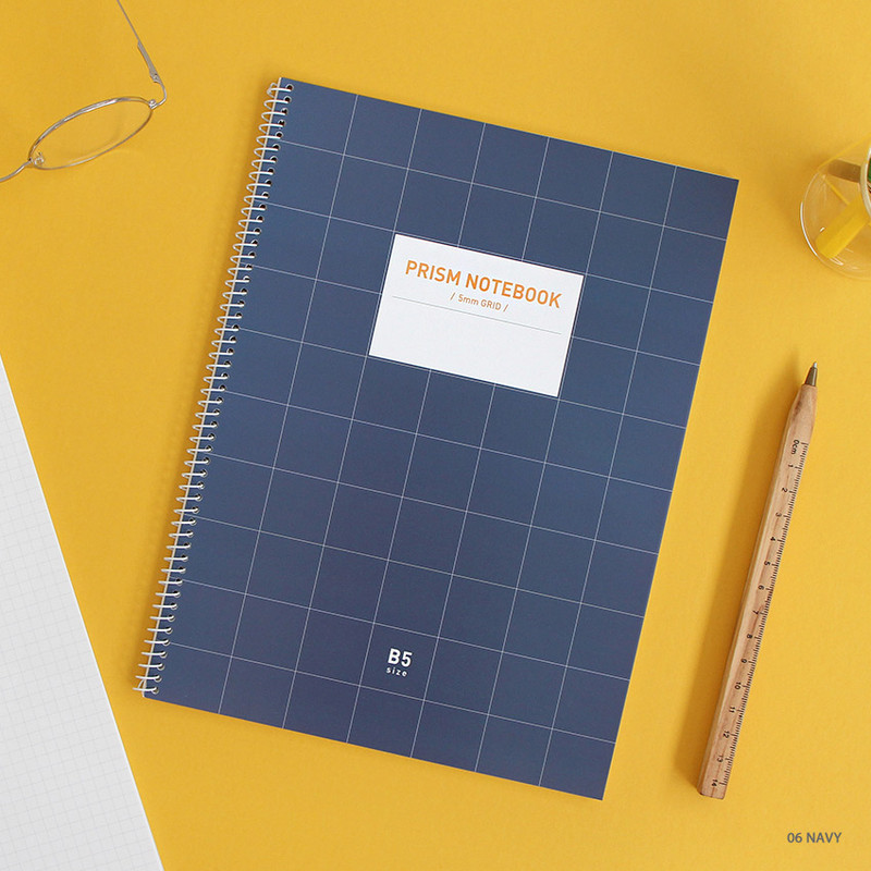 Navy - Indigo Prism 56 spiral bound B5 grid notebook