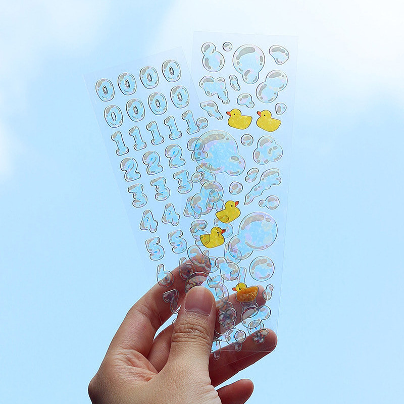 Usage example - Wanna This Bubble hologram silver line translucent sticker