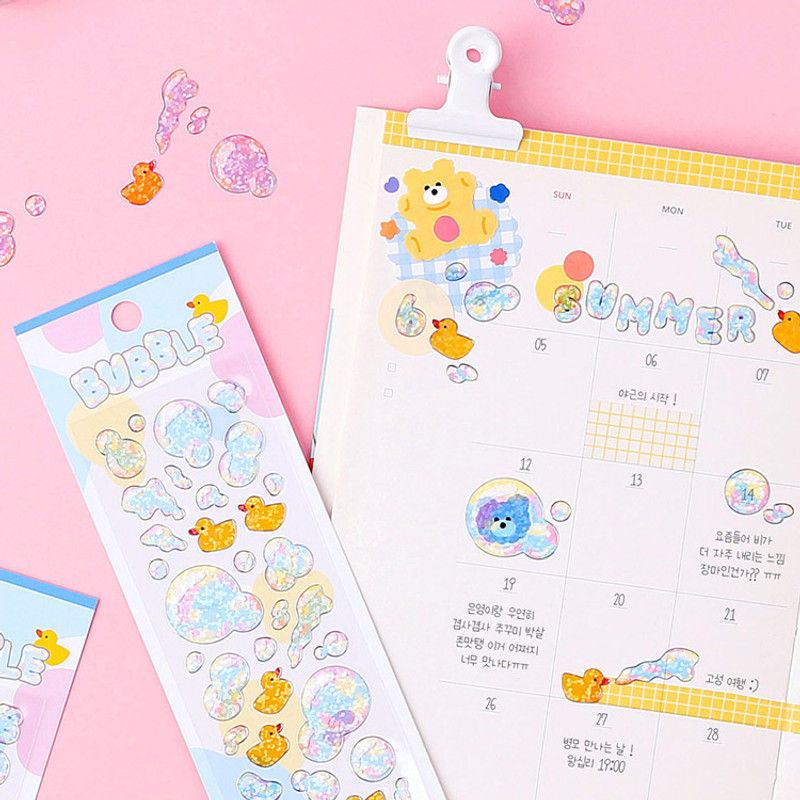 Usage example - Wanna This Bubble hologram silver line translucent sticker