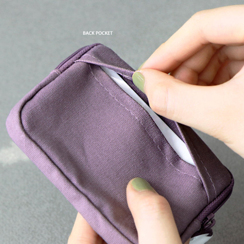 Back pocket - ICONIC Cottony flat zipper card holder case Back pocket - ICONIC Cottony flat zipper card holder case