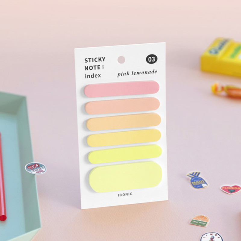 03 Pink Lemonade - ICONIC Index sticky memo point bookmark set 03 Pink Lemonade - ICONIC Index sticky memo point bookmark set