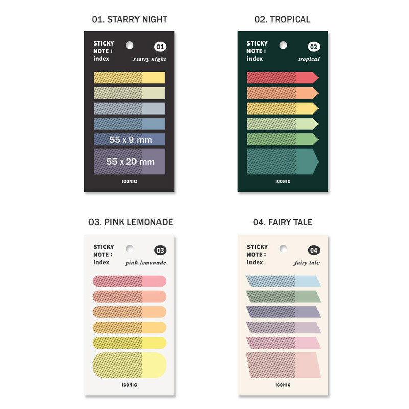 Option  - ICONIC Index sticky memo point bookmark set Option  - ICONIC Index sticky memo point bookmark set