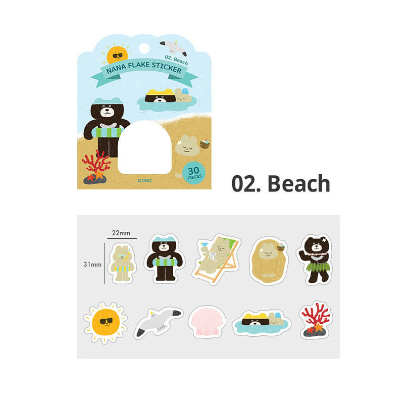 02 beach - ICONIC Nana cute sticker pack 02 beach - ICONIC Nana cute sticker pack