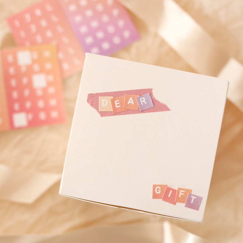 Usage example of NACOO ABC Gradation Alphabet Sticker Pack Usage example of NACOO ABC Gradation Alphabet Sticker Pack