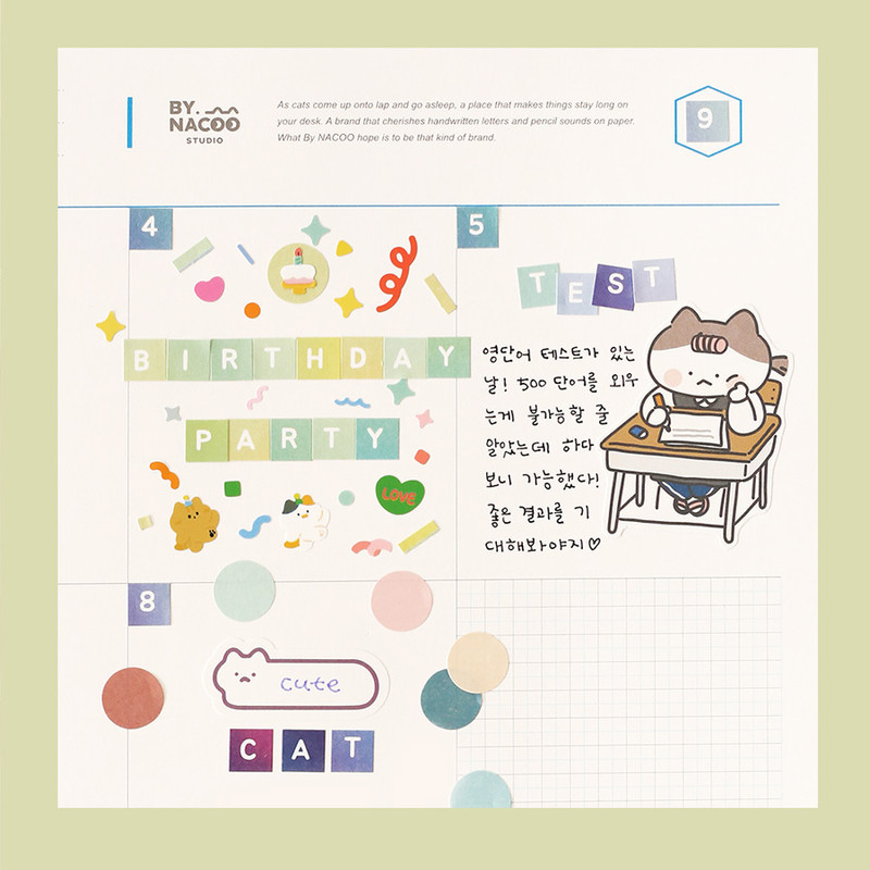 Usage example of NACOO ABC Gradation Alphabet Sticker Pack Usage example of NACOO ABC Gradation Alphabet Sticker Pack