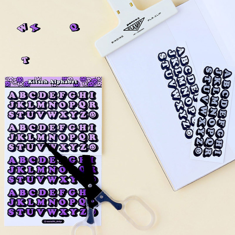 Usage example - Wanna This Kitsch kitsch upper case Alphabet sticker