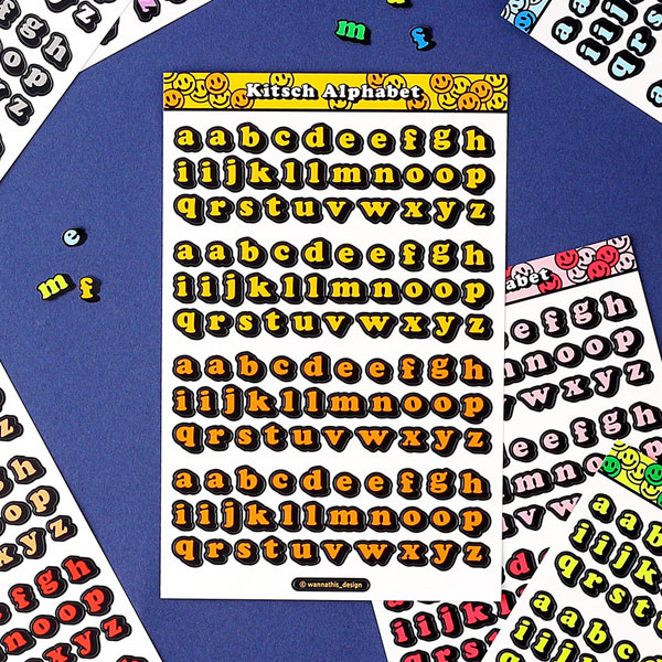 Wanna This Kitsch kitsch lower case Alphabet sticker