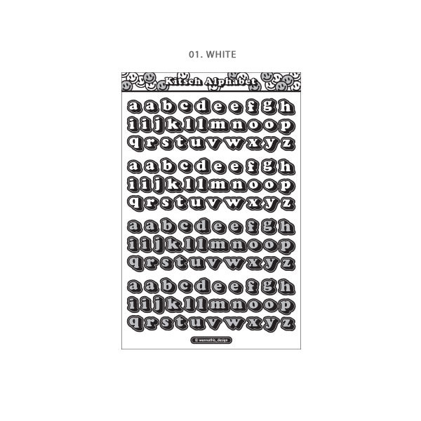 01. White - Wanna This Kitsch kitsch lower case Alphabet sticker