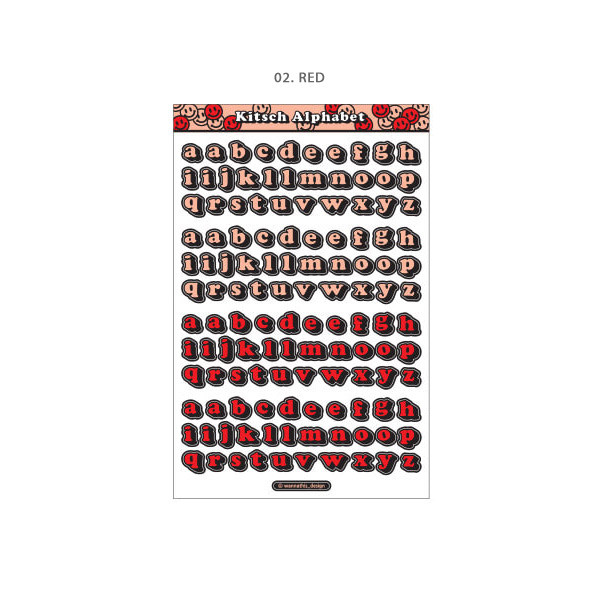 02. Red - Wanna This Kitsch kitsch lower case Alphabet sticker