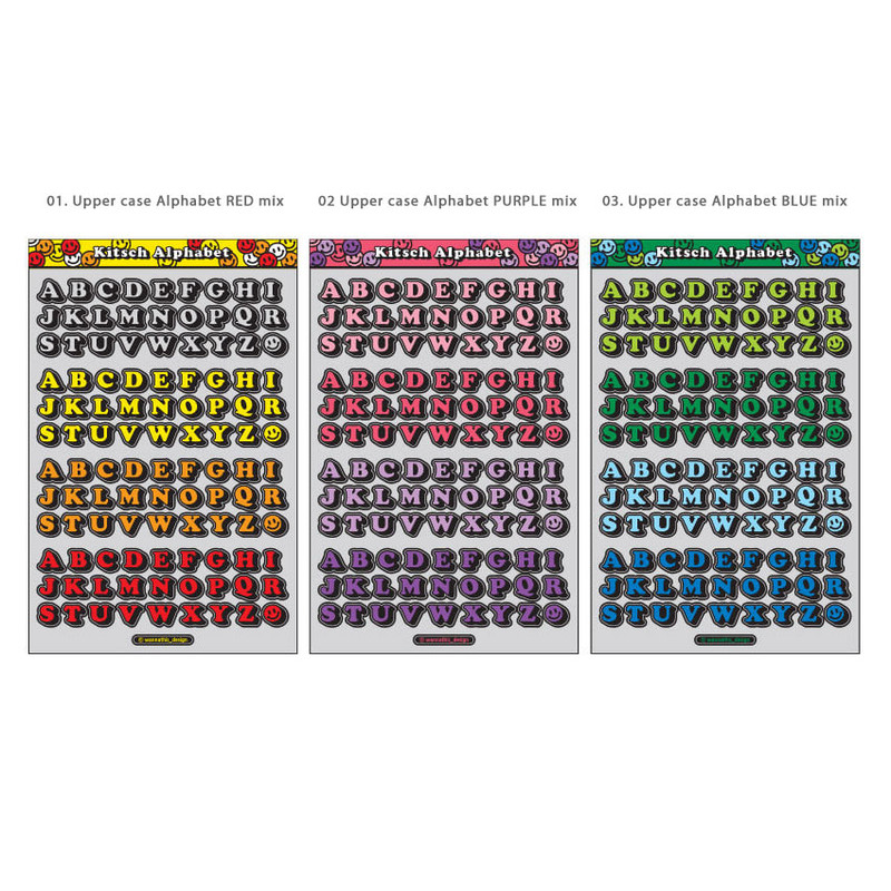 Color - Kitsch kitsch Alphabet & Number holographic glitter sticker