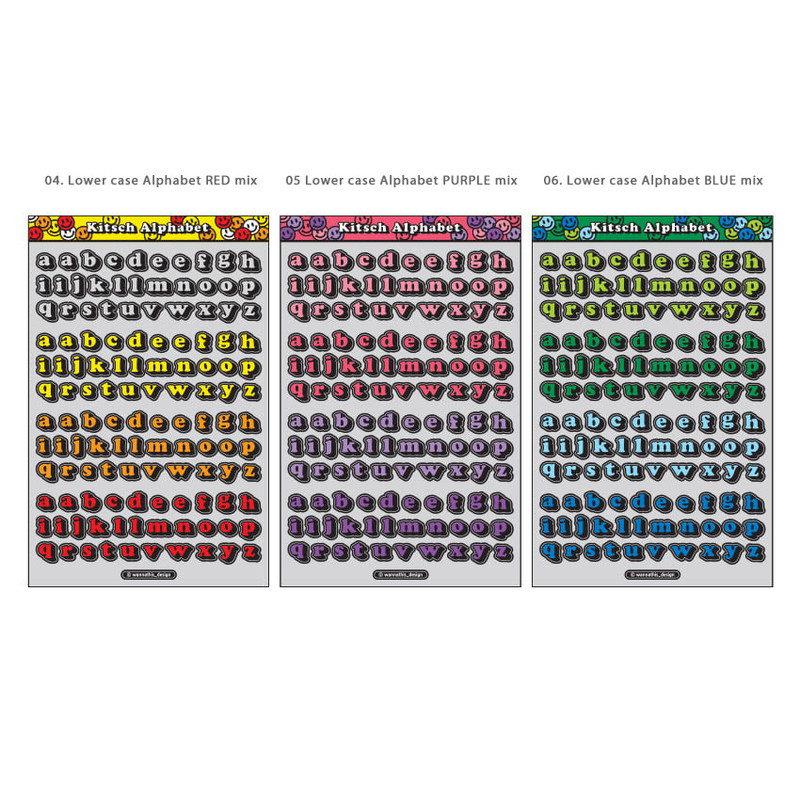 Color - Kitsch kitsch Alphabet & Number holographic glitter sticker