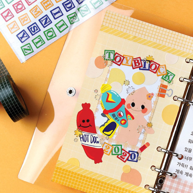 Usage example - Wanna This Toy block Alphabet and Number removable sticker