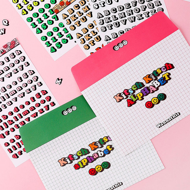 Wanna This Kitsch kitsch Alphabet and Number sticker set