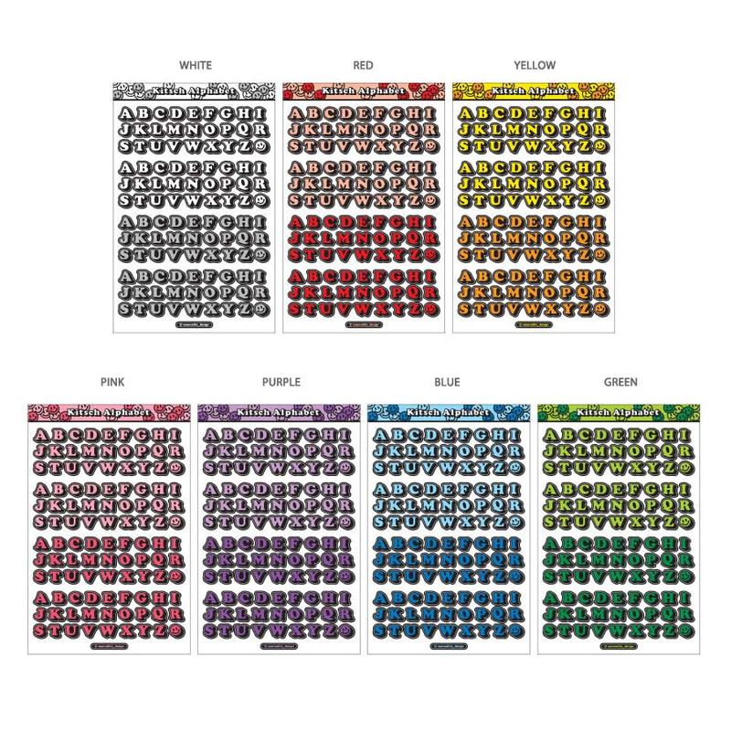 Upper case Alphabet - Wanna This Kitsch kitsch Alphabet and Number sticker set