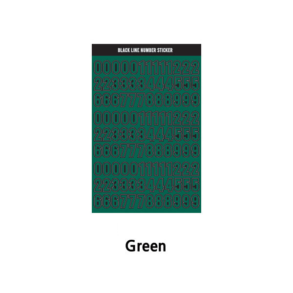Green - Wanna This Blackline Number sticker