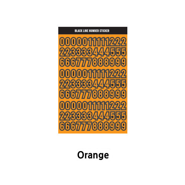 Orange - Wanna This Blackline Number sticker