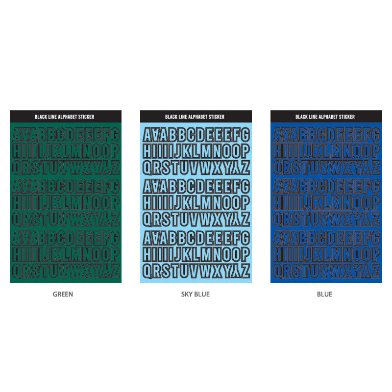 Alphabet Set - Wanna This Blackline Alphabet And Number Sticker Set