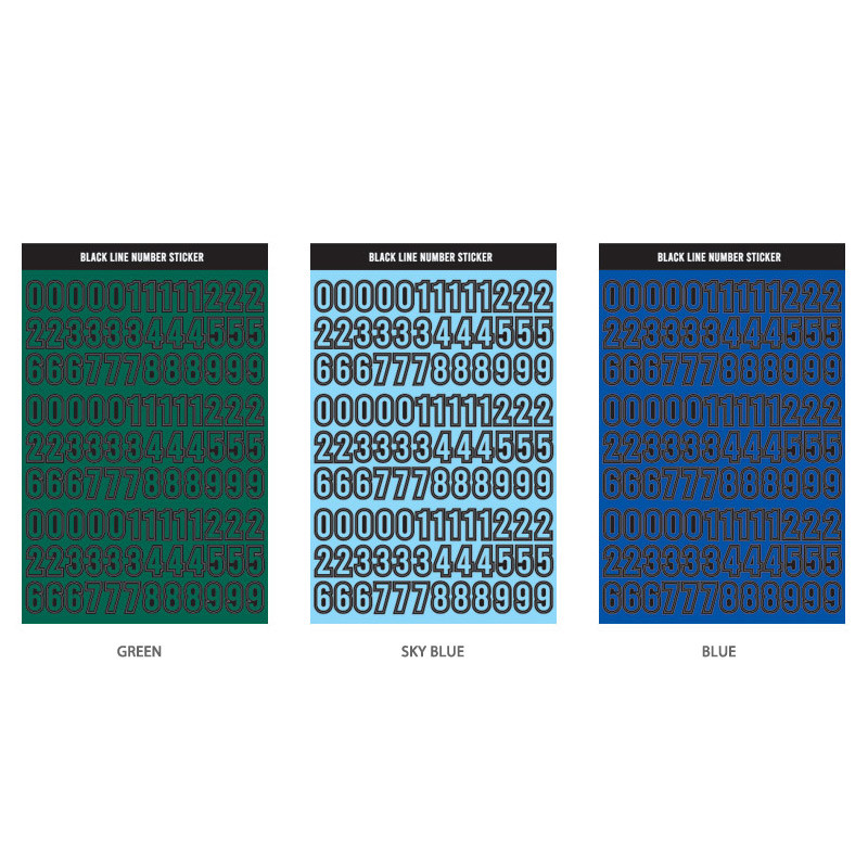 Number set - Wanna This Blackline Alphabet and Number sticker set Number set - Wanna This Blackline Alphabet and Number sticker set