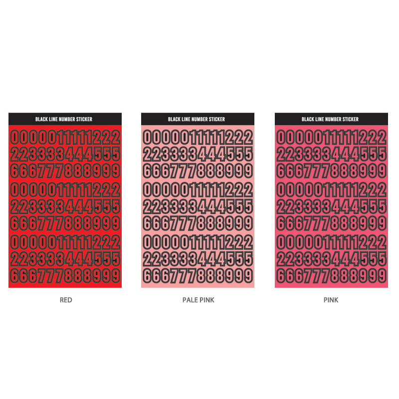 Number set - Wanna This Blackline Alphabet and Number sticker set Number set - Wanna This Blackline Alphabet and Number sticker set