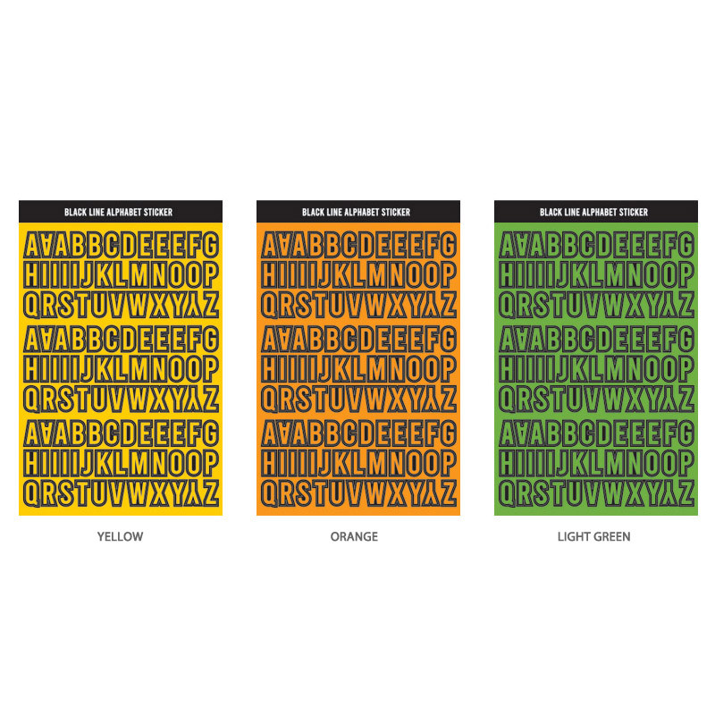 Alphabet Set - Wanna This Blackline Alphabet And Number Sticker Set