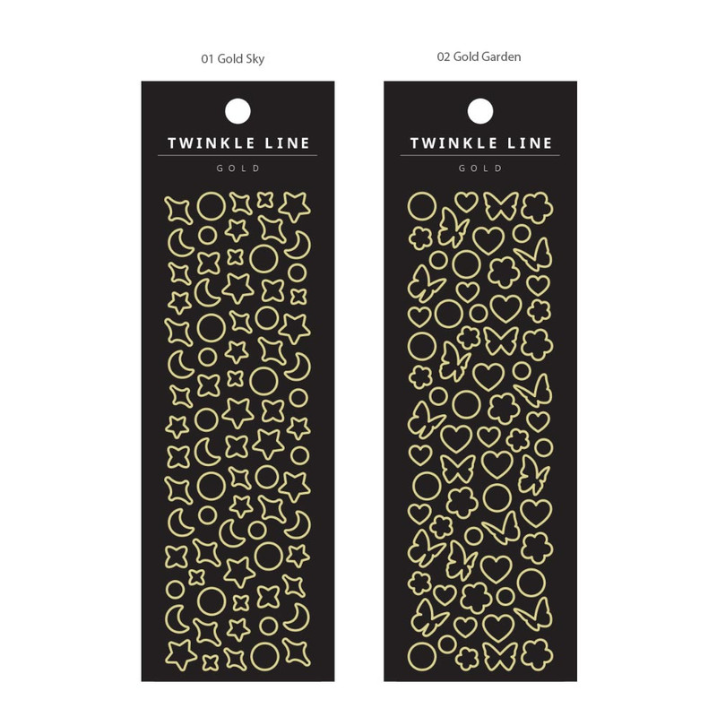 4 Option - Wanna This Twinkle Line Gold And Silver Sticker
