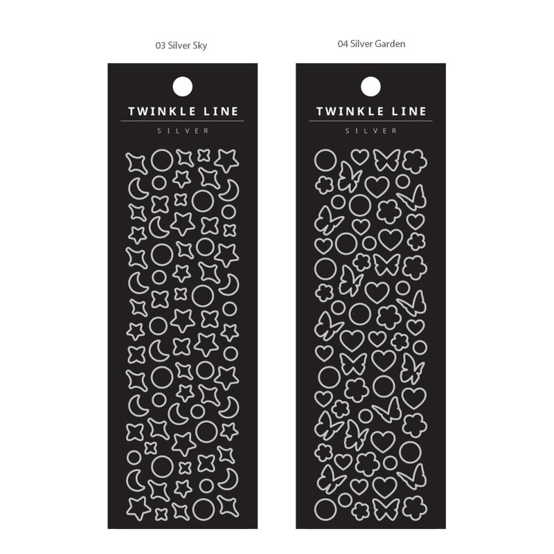 4 Option - Wanna This Twinkle Line Gold And Silver Sticker