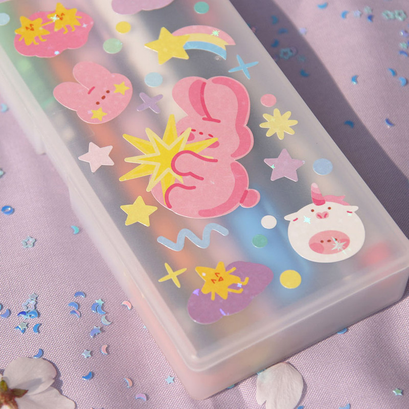 Usage example - DESIGN GOMGOM Reeli removable glitter sticker Usage example - DESIGN GOMGOM Reeli removable glitter sticker