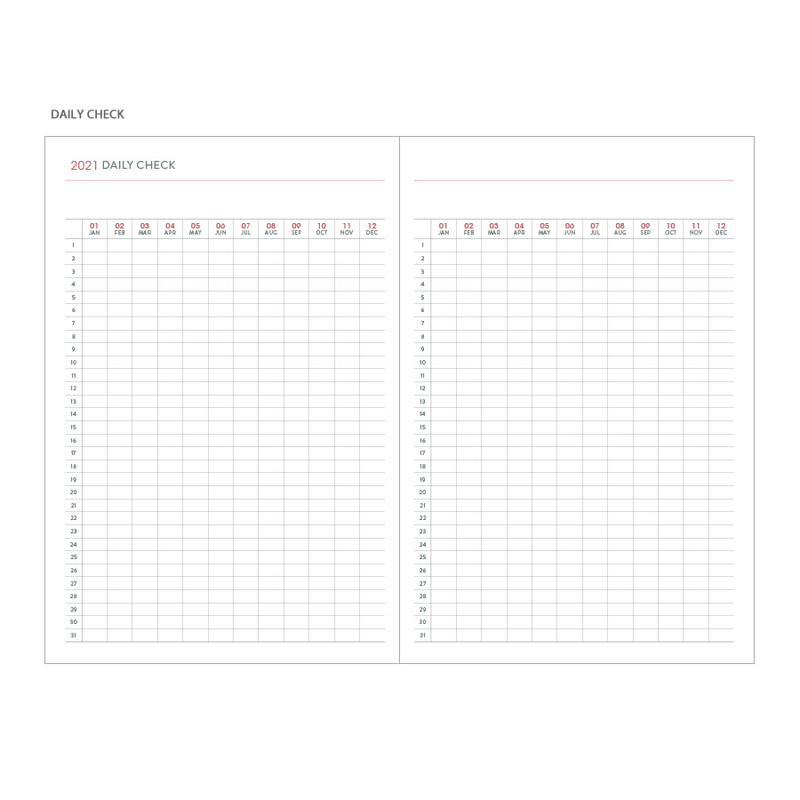 Daily check - Indigo 2021 Prism dated monthly planner notebook