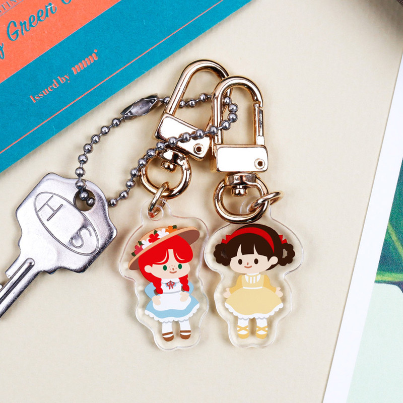 Bookfriends Alice and Anne acrylic keyring