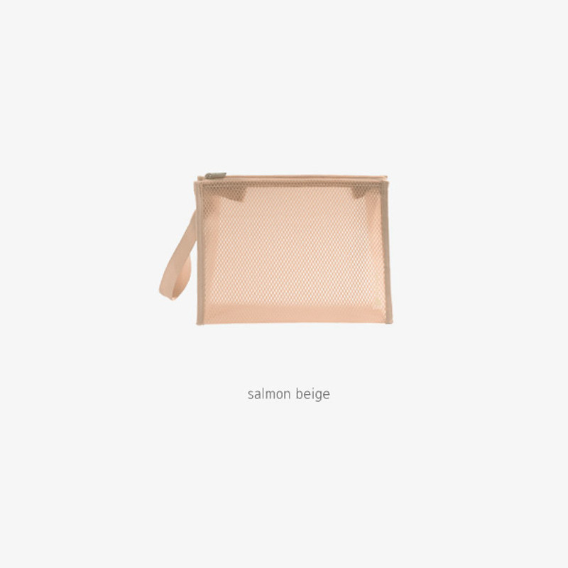 Salmon Beige - Byfulldesign Travelus medium coated mesh pouch ver3 Salmon Beige - Byfulldesign Travelus medium coated mesh pouch ver3