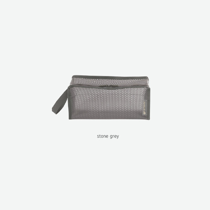 Stone Gray - Byfulldesign Travelus cube long coated mesh pouch