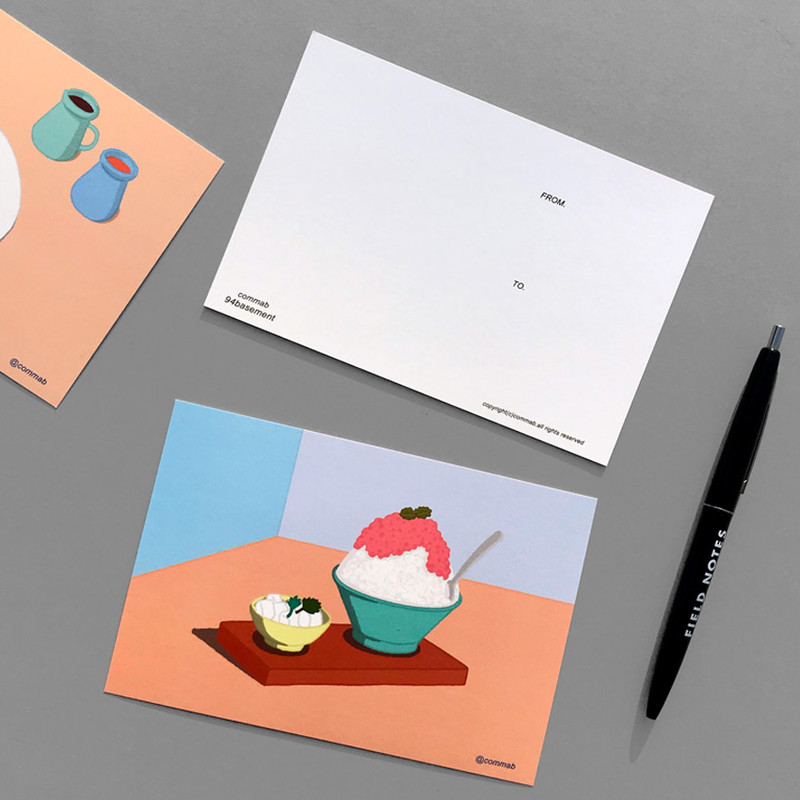 Design comma-B Sweet dessert illustration postcard Design comma-B Sweet dessert illustration postcard