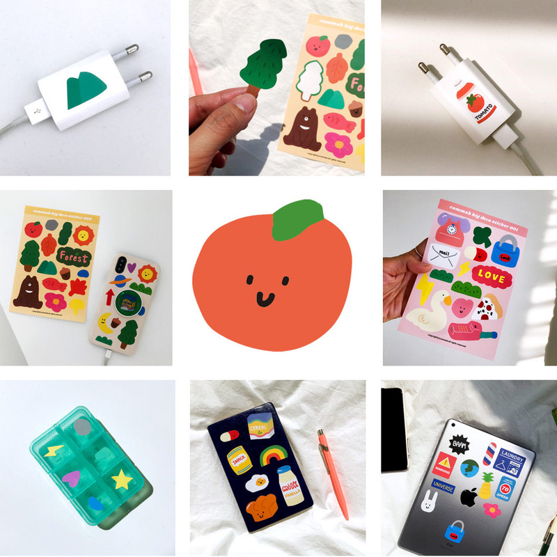 Usage example - Design comma-B Big deco paper sticker