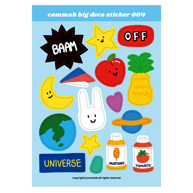 004 - Design comma-B Big deco paper sticker