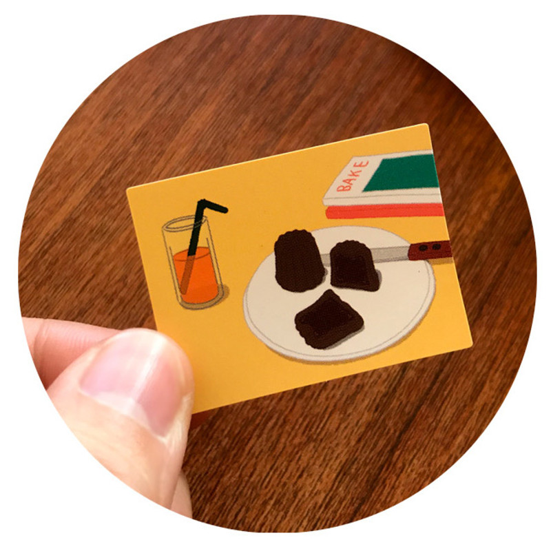 Sweet dessert illustration squared paper sticker