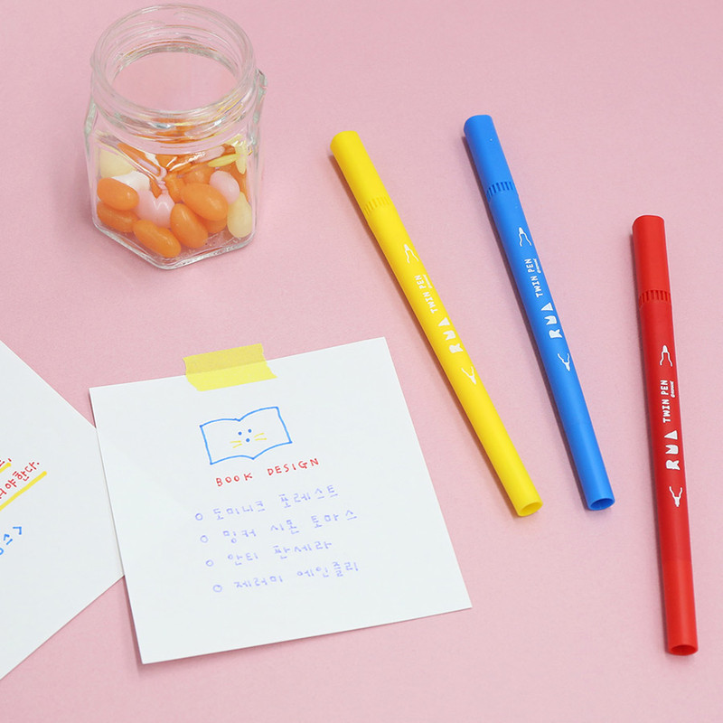 Usage example - ROMANE Four seasons double ended color pen set