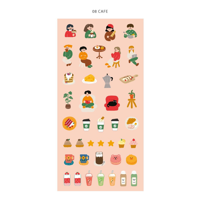 08 cafe - ICONIC Today mini removable sticker seal 