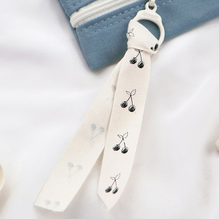 Cute cherry strap - ICONIC Cottony flat zipper pencil case pouch