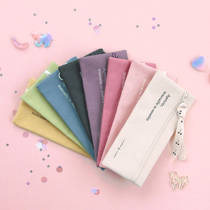 ICONIC Cottony flat zipper pencil case pouch