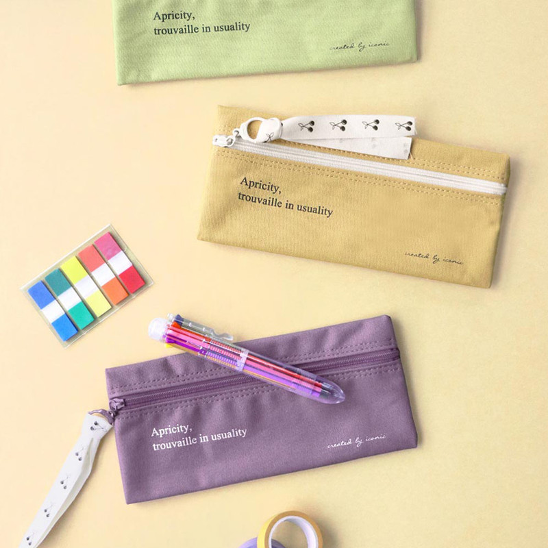 ICONIC Cottony flat zipper pencil case pouch