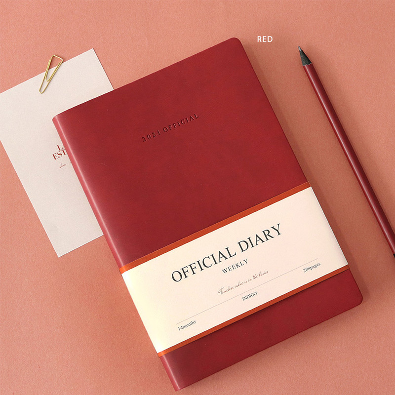 Red - Indigo 2021 Official dated weekly diary planner 