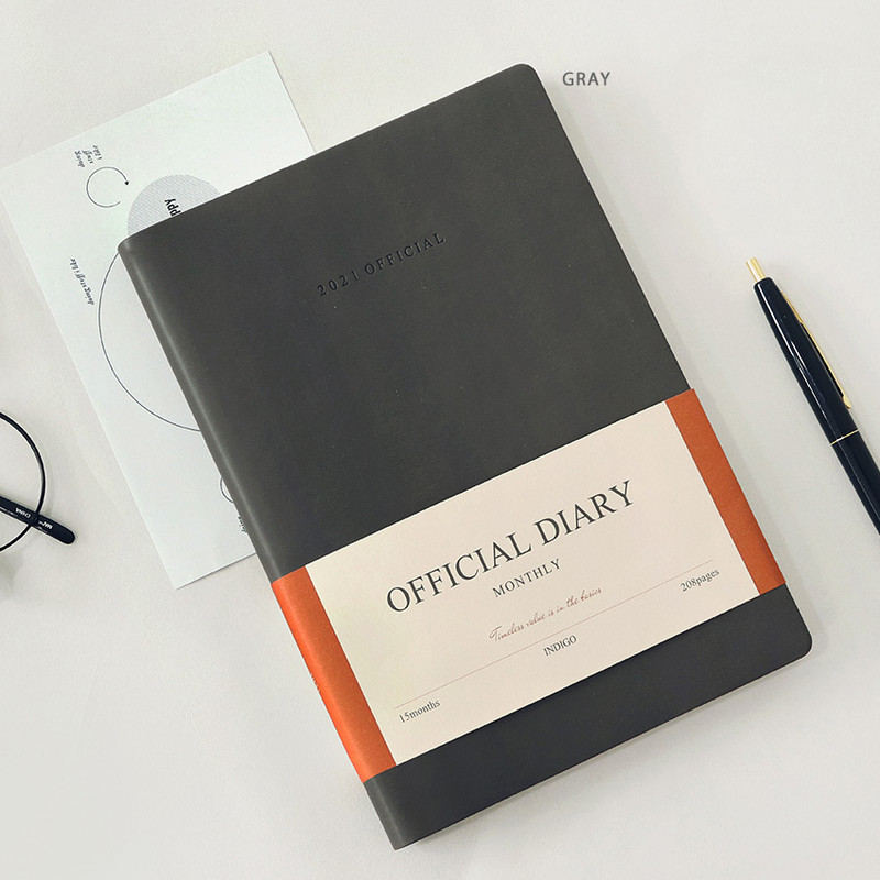 Gray - Indigo Official dateless monthly diary planner Gray - Indigo Official dateless monthly diary planner