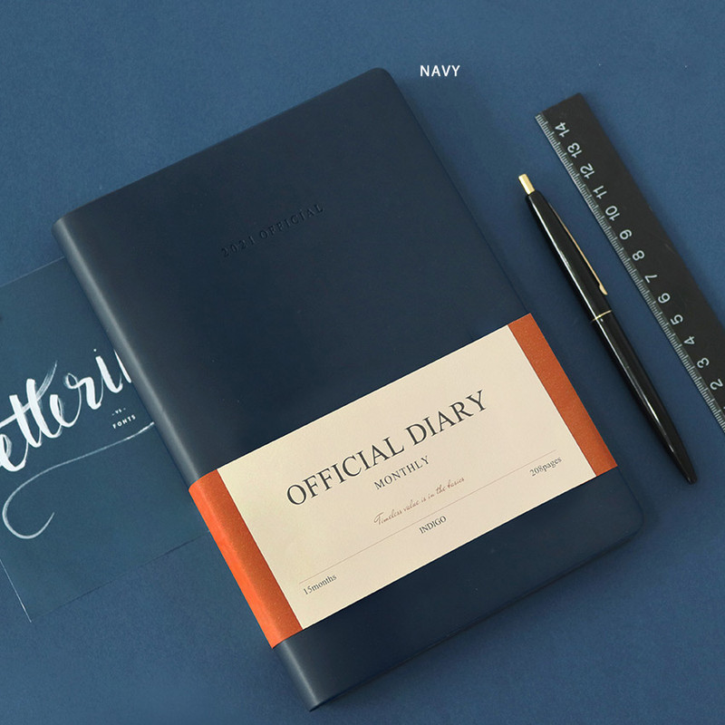 Navy - Indigo Official dateless monthly diary planner Navy - Indigo Official dateless monthly diary planner